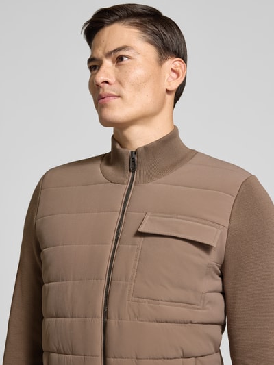 JOOP! COLLECTION Strickjacke mit gestepptem Frontpanel Modell 'JK-28Lysendor' Beige 3
