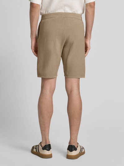 Christian Berg Men Sweatshorts mit Strukturmuster Taupe 5
