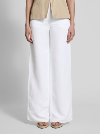 Max Mara Studio Spodnie materiałowe z prostą nogawką i wpuszczanymi kieszeniami model ‘VICARIO’ Biały 4