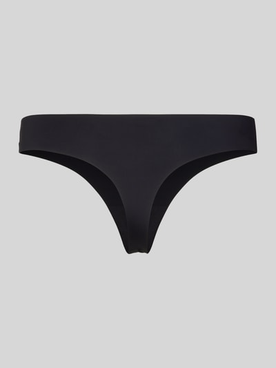 Produktfoto, schwarzer String aus Microfaser ohne Nähte von Jake*s Casual, glatte Oberfläche, Material-Mix mit Stretch-Anteil, körpernaher Schnitt