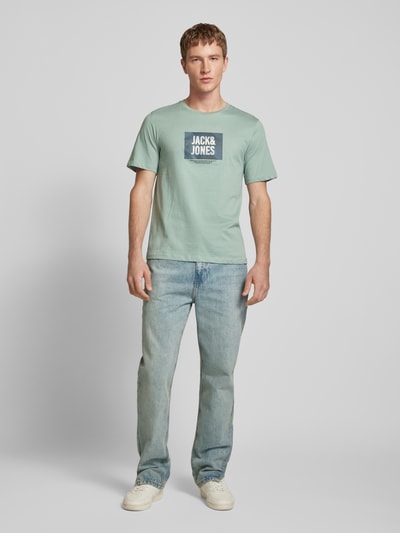 Jack & Jones T-Shirt mit Label-Print Modell 'HUDSON' Mint 1