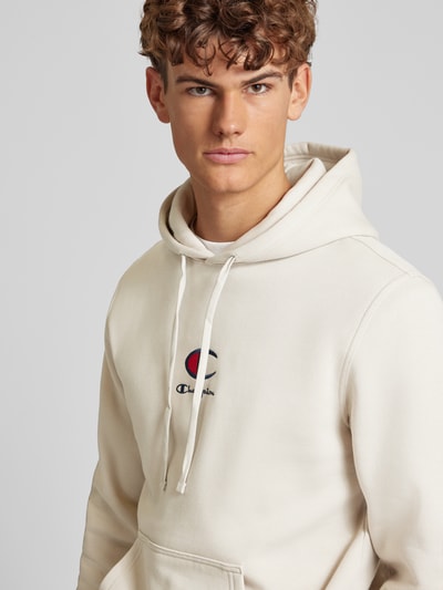 CHAMPION Hoodie mit Label-Stitching Beige 3