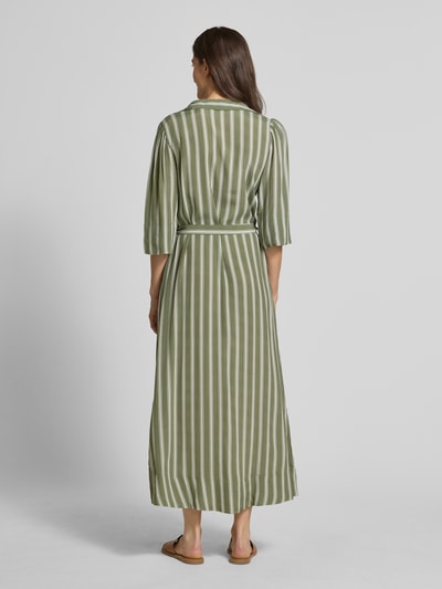 Selected Femme Soepele maxi-jurk van pure viscose, model 'FLORA' Olijfgroen - 5