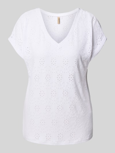 Soyaconcept T-Shirt mit Lochstickerei Modell 'INGELA' Weiss 2