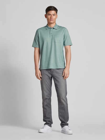 Christian Berg Men Regular fit poloshirt met borstzak Grasgroen - 1