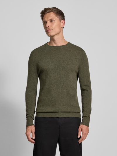 Christian Berg Men Strickpullover aus Wolle-Kaschmir-Mix Oliv Melange 4