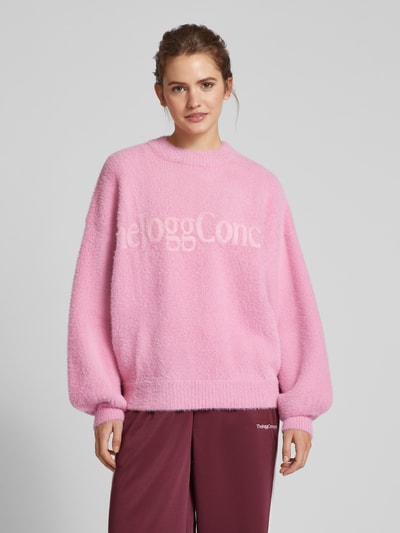 TheJoggConcept Strickpullover mit Label-Schriftzug Modell 'OFELIA' Pink 4