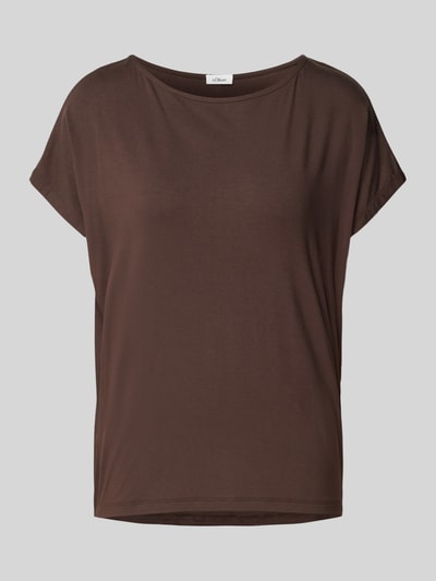 s.Oliver RED LABEL Relaxed Fit Jersey-Shirt aus Viskose-Mix Dunkelbraun 2