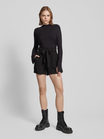 Pieces High Waist Shorts mit Bindegürtel Modell 'SADE' Black 1