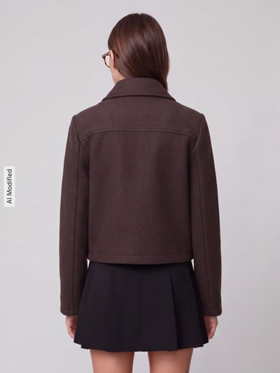 VERO MODA bluzon o kroju regular fit z wykładanym kołnierzem model 'SAFIR' Czekoladowy 5