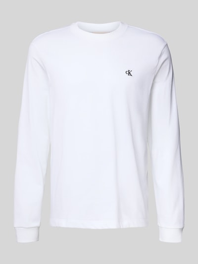 Calvin Klein Jeans Longsleeve mit Logo-Stitching Weiss 2