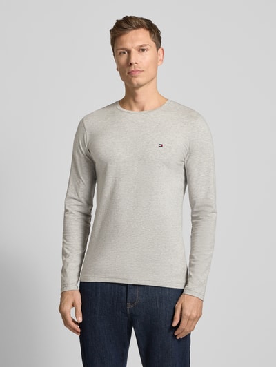 Tommy Hilfiger Slim fit T-shirt van katoenmix Lichtgrijs gemêleerd - 4