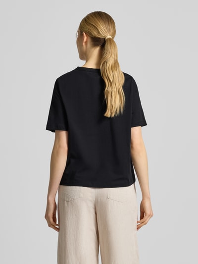 Selected Koszulka T-shirt z czystej bawełny o kroju regular fit model 'ASSIA' Czarny 5