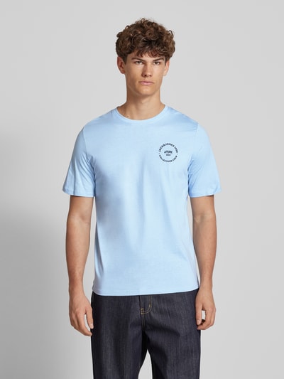 Jack & Jones T-Shirt mit Label-Print Modell 'SIMON' Hellblau 4