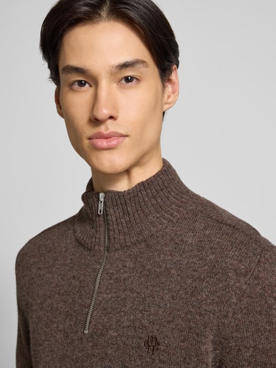 MCNEAL Strickpullover aus Lammwolle Schoko Melange 3