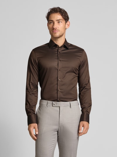 ETERNA Slim Fit Business-Hemd mit Kentkragen Dunkelbraun 4