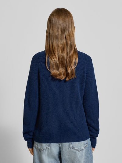 Fynch-Hatton Gebreide pullover van kasjmier met opstaande kraag Marineblauw - 5