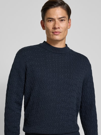 SELECTED HOMME Relaxed fit pullover van puur katoen, model 'PHILIP' Donkerblauw - 3