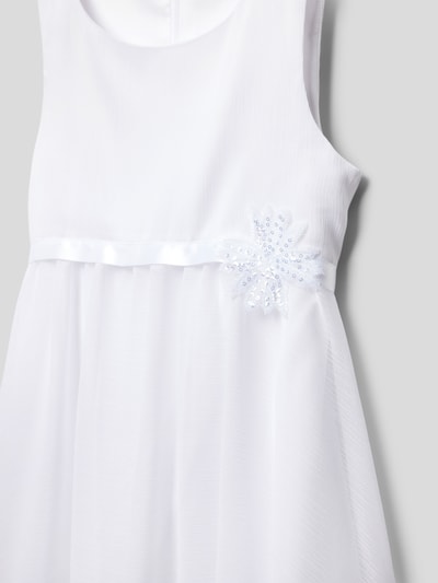 Weise Sukienka komunijna z kwiatowym detalem Biały 2