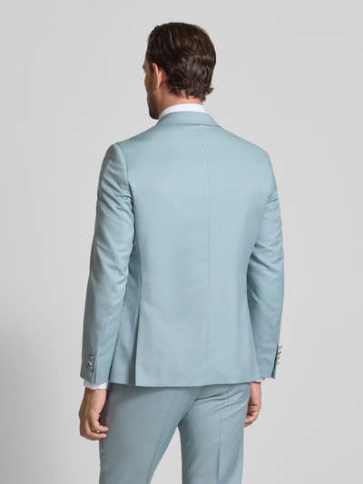 Wilvorst Colbert met paspelzak op de borstzak Aquablauw - 5