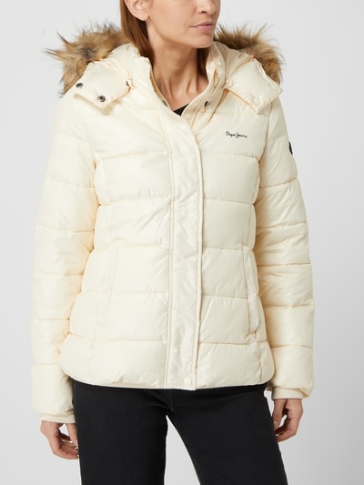 Pepe Jeans Steppjacke mit abnehmbarer Kapuze Modell 'June' - wasserabweisend Offwhite 4