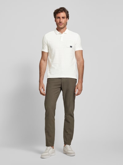 Lerros Poloshirt met labelpatch Offwhite - 1