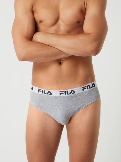 FILA Slip mit Stretch-Anteil im 2er-Pack Mittelgrau Melange 3