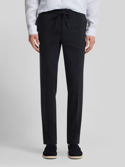 BOSS Modern Fit Straight Leg Hose aus Leinen-Mix Modell 'KANE1' Dunkelblau 4
