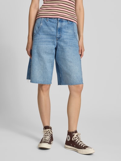 Topshop Straight Fit Shorts in Denim-Optik Modell 'Joa' Jeansblau 4