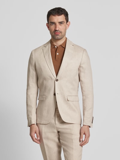 SELECTED HOMME Slim Fit Anzug mit feinem Strukturmuster Modell 'Lino' Sand 4