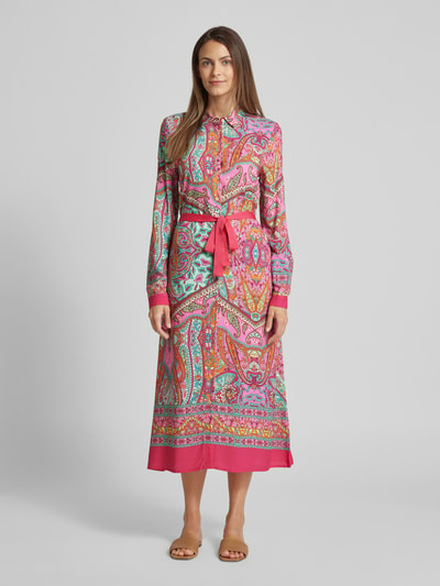 Emily Van den Bergh Hemdblusenkleid aus Viskose mit Paisley-Muster Pink 4