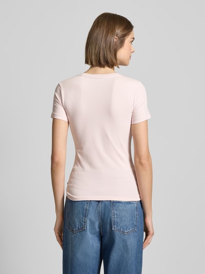 Guess Jeans Slim Fit T-Shirt mit Label-Print Rosa 5