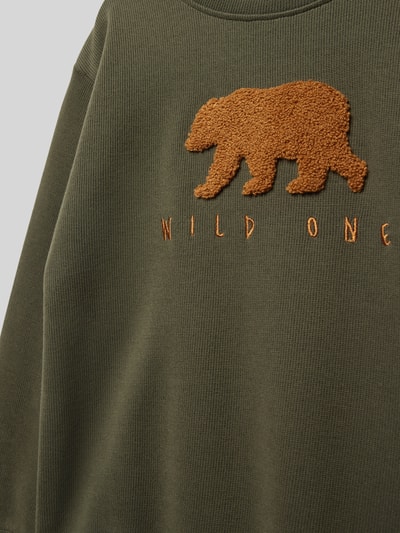 Name It Sweatshirt mit Motiv-Patch Modell 'BEAR' Schilf 2