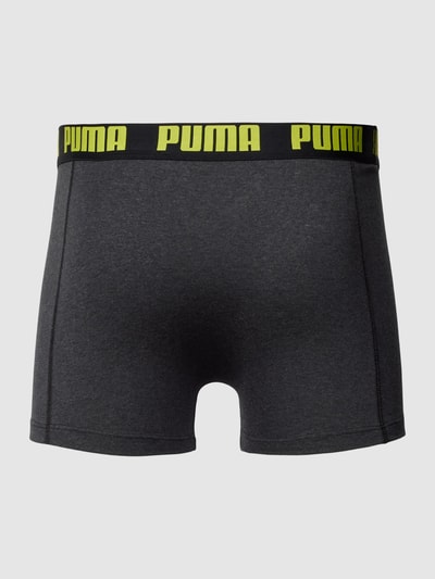 Puma Boxershorts mit elastischem Logo-Bund im 2er-Pack Dunkelgrau Melange 3