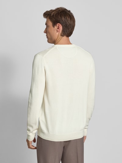 Christian Berg Men Gebreide pullover met ribboorden Offwhite gemêleerd - 5