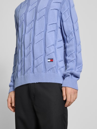 Tommy Jeans Regular fit gebreide pullover van zuiver katoen Lichtblauw - 3
