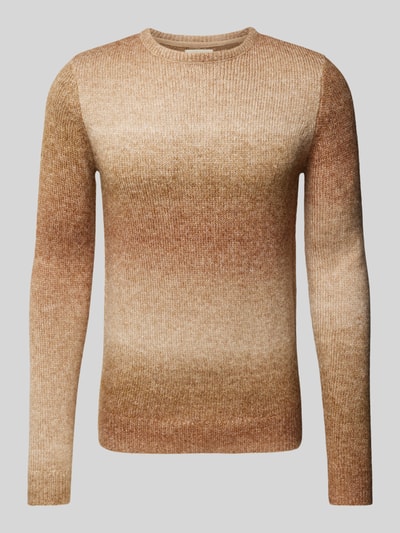 Blend Strickpullover mit gerippten Abschlüssen Camel 2