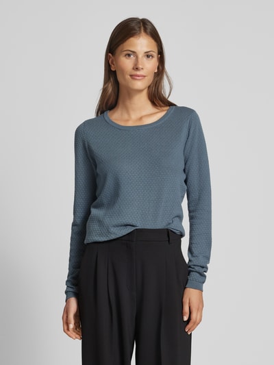 Vero Moda Regular fit gebreide pullover met ronde hals, model 'CARE STRUCTURE' Oceaanblauw - 4