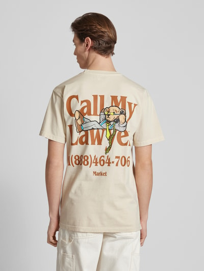 MARKET T-shirt z okrągłym dekoltem model 'BETTER CALL BEAR’ Écru 5