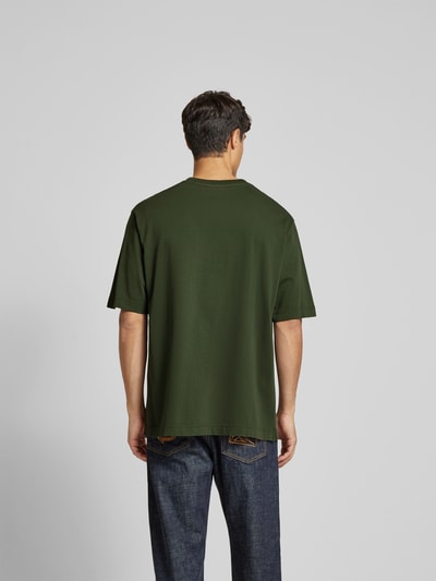 MAISON KITSUNE T-Shirt mit Label-Stitching Dunkelgruen 5