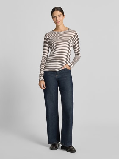 Rich & Royal Longsleeve mit Streifen-Muster Schoko 1