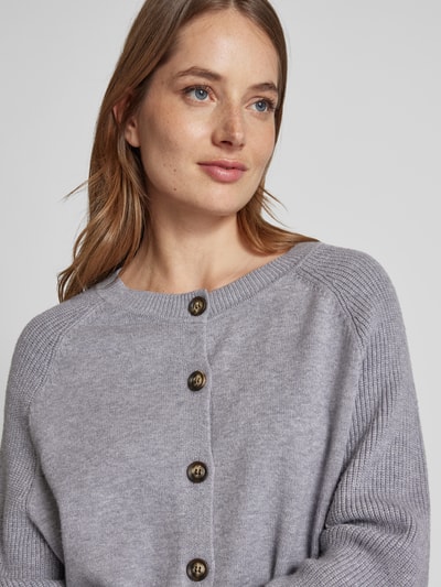 Christian Berg Woman Strickjacke mit Knopfleiste Mittelgrau 3