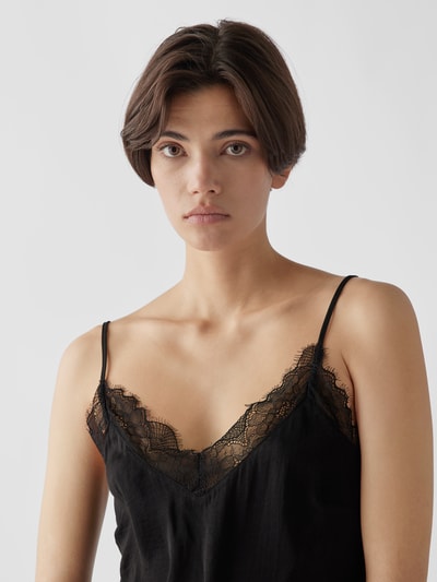 Love Stories Top mit Spitzenbesatz Schwarz 6