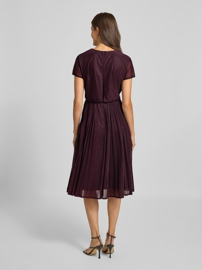 Vera Mont Sukienka koktajlowa z dekoltem w serek i plisami Bordowy 5