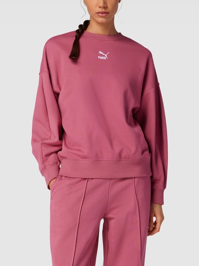 Puma Bluza o kroju oversized z wyhaftowanym logo Fiołkoworóżowy 4