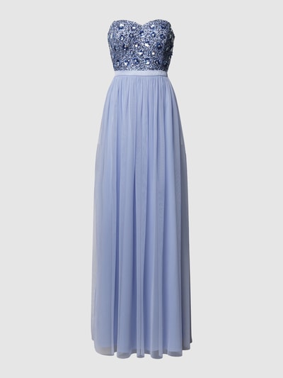 Jake*s Cocktail Abendkleid in Maxilänge mit Taillenpasse Hellblau meliert 2