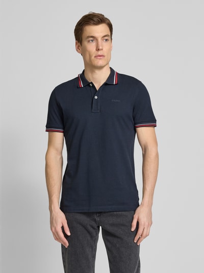 Geox Poloshirt mit Label-Stitching Modell 'Piquee' Marine 4