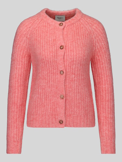 Pepe Jeans Regular Fit Strickjacke mit Woll-Anteil Modell 'ASHLEY CARDIGAN' Koralle 2