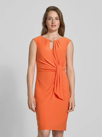 Adrianna Papell Knielanges Cocktailkleid mit Schlüsselloch-Ausschnitt Orange 4