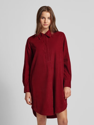 s.Oliver RED LABEL Relaxed Fit Hemdblusenkleid aus reiner Baumwolle in Feincord Rot 4